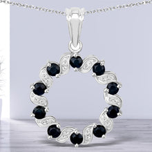 Load image into Gallery viewer, 1.30 Carat Genuine Blue Sapphire and White Topaz .925 Sterling Silver Pendant