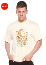 Load image into Gallery viewer, Celestial Moon Boho Flowers Vintage Unisex Bamboo/Cotton Graphic T-Shirt