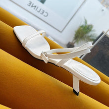 Load image into Gallery viewer, Colorful Women Sandals Slides Slippers Square Open Toe Slip On Thin Mid Heels Pumps Casual Narrow Band Open Toe Sandals Flip Flops Slip On Fashion Dress Heels Back High Heel Slide Slipper