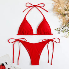 Load image into Gallery viewer, Swimwear Women Bandage Women Triangle Bathing Suits 2 Pieces Bikini Bowknot Swimsuit Bikini Set Swimwear Bikini Sets Bikinis Bathing Suit Push Up Swimsuit Summer Beachwear