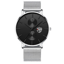 Load image into Gallery viewer, Black 3Bar Watch Men Women'S Watches Ladies Watch With Crystals Fashion Stainless Steel Band Comfortable Wristwatch
