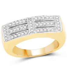 Load image into Gallery viewer, 14K Yellow Gold Plated 0.25 Carat Genuine White Diamond .925 Sterling Silver Ring