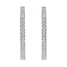 Load image into Gallery viewer, 10KT White Gold 1 cttw Diamond Hoop Earrings (I-J Clarity, I2-I3 Color)