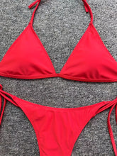 Load image into Gallery viewer, Bikini Leopard Print 2 Piece Swimsuit for Women – High Cut Lace-Up Backless Flattering Bikini Set with Halter Spaghetti Strap – Stretchy Sexy and Stylish Swimwear for Pool Beach and Summer Vacation