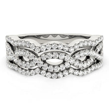 Load image into Gallery viewer, Diamond Studded Ring with Four Curves in 14k White Gold (5/8 cttw)