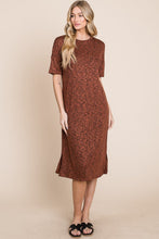 Load image into Gallery viewer, Round Neck Side Slit Midi Dress For Women – Chic Midi Dress, Stylish Round Neck Dress, Side Slit Dress, Versatile Midi Dress, Alluring Side Slit Dress, Elegant Dress for Any Occasion, Timeless Wardrobe Staple