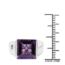 Load image into Gallery viewer, 5.21 Carat Genuine Amethyst & White Diamond .925 Sterling Silver Ring