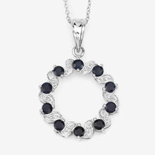 Load image into Gallery viewer, 1.30 Carat Genuine Blue Sapphire and White Topaz .925 Sterling Silver Pendant