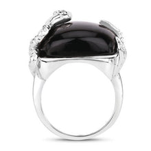 Load image into Gallery viewer, 21.04 Carat Genuine Black Onyx and White Topaz .925 Sterling Silver Ring