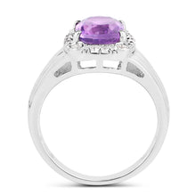 Load image into Gallery viewer, 2.13 Carat Genuine Amethyst and White Topaz .925 Sterling Silver Ring