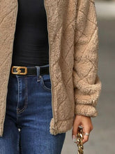 Load image into Gallery viewer, Women's Fuzzy Zip-Up Jacket with Pockets – Soft & Cozy Long Sleeve Outerwear