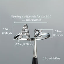 Load image into Gallery viewer, Popular Fashion Silvery AZ Letter Ring Initials Wedding Love Couple Rings Bridesmaid Gift