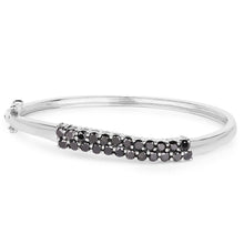 Load image into Gallery viewer, 3.53 Carat Genuine Black Diamond .925 Sterling Silver Bangle