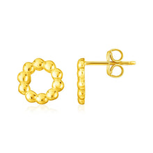 Load image into Gallery viewer, 14K Yellow Gold Beaded Circle Earrings