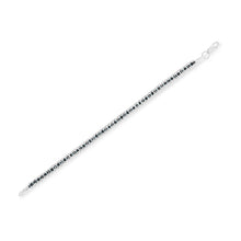 Load image into Gallery viewer, Black Rhodium over .925 Sterling Silver 1.0 Cttw Rose Cut Diamond Double-Link 7" Tennis Bracelet (Blue Color, I1-I2 Clarity)