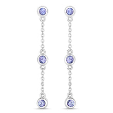 Load image into Gallery viewer, 0.60 Carat Genuine Tanzanite .925 Sterling Silver Earrings