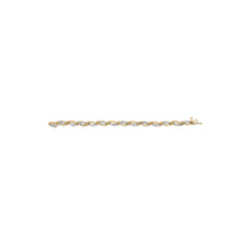 Load image into Gallery viewer, 10K Yellow and White Gold 1/2 Cttw Channel Set Diamond Infinity Link 7" Tennis Bracelet (H-I Color, I1-I2 Clarity)