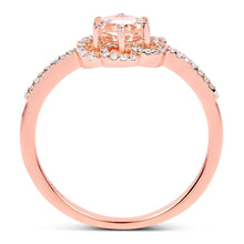 Load image into Gallery viewer, 0.54 Carat Genuine Morganite and White Diamond 14K Rose Gold Ring