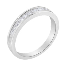 Load image into Gallery viewer, IGI Certified 1/2 Cttw Princess Cut Diamond 18K White Gold Channel Set Half Eternity Style Wedding Band Ring (H-I Color, SI2-I1 Clarity) - Size 4-1/2