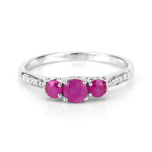 Load image into Gallery viewer, 0.61 Carat Genuine Ruby and White Diamond 14K White Gold Ring