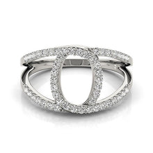 Load image into Gallery viewer, 14k White Gold Diamond Loop Style Dual Band Ring (1/2 cttw)