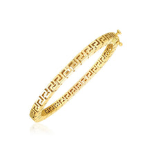 Load image into Gallery viewer, 14k Yellow Gold High Polish Greek Key Bangle