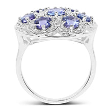 Load image into Gallery viewer, 2.00 Carat Genuine Tanzanite and White Zircon .925 Sterling Silver Ring