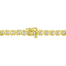 Load image into Gallery viewer, 10K Yellow Gold 4 cttw Brilliant Round-Cut Diamond Graduating Riviera Statement Necklace (H-I Color, I2-I3 Clarity)
