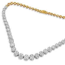 Load image into Gallery viewer, IGI Certified 14K Yellow Gold 14 3/4 cttw Pave Set Round-Cut Diamond Riviera Necklace (F-G Color, S2-I1 Clarity)
