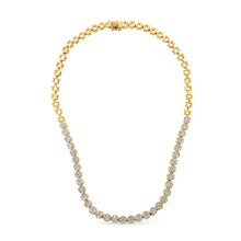Load image into Gallery viewer, IGI Certified 14K White Gold 8.0 Cttw Pave Set Round-Cut Diamond Cluster Graduating Riviera Statement Necklace (H-I Color, I1 Clarity)