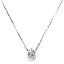 Load image into Gallery viewer, 10K White Gold 1/10 Cttw Miracle Set Round-Cut Diamond Square Shape 18" Pendant Necklace (H-I Color, SI2-I1 Clarity)