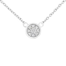Load image into Gallery viewer, 10K White Gold 1/4 Cttw Diamond Flower Pendant Necklace (I-J Color, I2-I3 Clarity) - Adjustable 16-18" chain