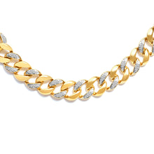 Load image into Gallery viewer, 14K Yellow Gold Plated .925 Sterling Silver 1.0 Cttw Diamond Cuban Link Necklace (I-J Color, I3 Clarity) - 18" Inches