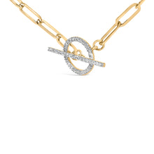 Load image into Gallery viewer, 14KT Yellow Gold 1/4 Cttw Diamond Toggle Clasp Paperclip Link Necklace (I-J Color, I1-I2 Clarity) - 18" Inches