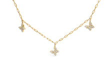 Load image into Gallery viewer, 14KT Yellow Gold 1/2 Cttw Diamond Butterfly Station Paperclip Station Necklace (I-J Color, I1-I2 Clarity) - Adjustable 15"-17" Inches