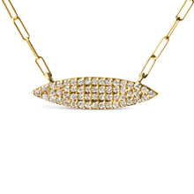 Load image into Gallery viewer, 14K Yellow Gold 3/8 Cttw Two-Strand Marquise and Bar Charm Paper Clip Link Pendant Necklace (I-J Color, I1-I2 Clarity) -18" and 20" Inch Lengths
