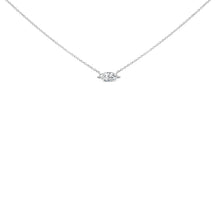 Load image into Gallery viewer, 14K White Gold 1/2 Cttw Marquise Lab-Grown Diamond East West Solitaire 18" Pendant Necklace (F-G Color, VS2-SI1 Clarity)