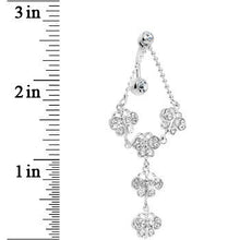 Load image into Gallery viewer, TOP DANGLE Crystalline PAVED GEM BUTTERFLY CHAIN Belly Ring