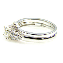 Load image into Gallery viewer, .90ct Antique Style Engagement Ring Set 14KT White Gold
