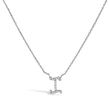 Load image into Gallery viewer, 10K White Gold Diamond Accent "A" Initial Script Style Pendant Necklace