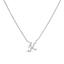 Load image into Gallery viewer, 10K White Gold Diamond Accent "A" Initial Script Style Pendant Necklace