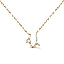 Load image into Gallery viewer, 10K White Gold Diamond Accent "A" Initial Script Style Pendant Necklace