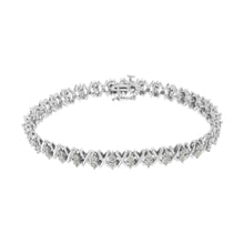 Load image into Gallery viewer, .925 Sterling Silver 1.0 Cttw Diamond Miracle-Set X-Link 7" Tennis Bracelet (I-J Color, I3 Clarity)