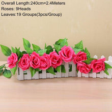 Load image into Gallery viewer, 90cm Artificial Green Hanging Ivy Leaves Radish Seaweed Grape Fake Flowers Vine Home Garden Wall Party Decoration Fake Hanging Fake Ivy Vine for Wall House Room Indoor Outdoor Decoration