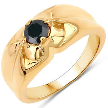 Load image into Gallery viewer, 0.50 Carat Genuine Black Diamond .925 Sterling Silver Ring