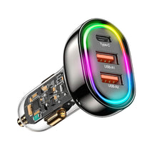 Load image into Gallery viewer, 90W 3 Ports Fast Car Charger USB and Type C