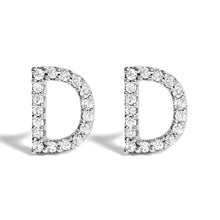 Load image into Gallery viewer, 10K White Gold 1/10 Cttw Diamond Initial “A†Stud Earring