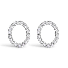 Load image into Gallery viewer, 10K White Gold 1/10 Cttw Diamond Initial “A†Stud Earring