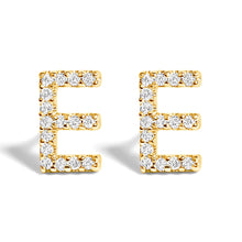 Load image into Gallery viewer, 10K White Gold 1/10 Cttw Diamond Initial “A†Stud Earring