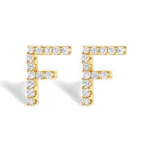 Load image into Gallery viewer, 10K White Gold 1/10 Cttw Diamond Initial “A†Stud Earring